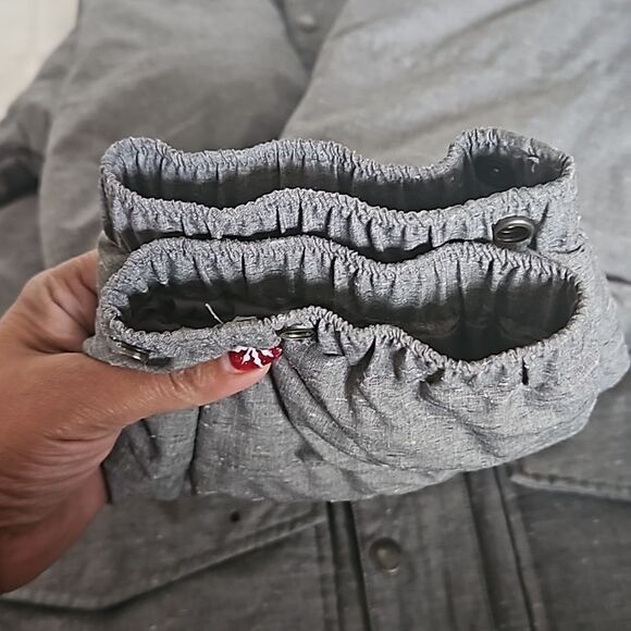 Vans Men's Puffy Zip-Up Hoodie Spring Jacket Gray Medium - Picture 15 of 16